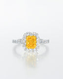 Yellow Radiant Halo Ring