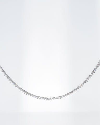 2.5mm 3prong Tennis Necklace