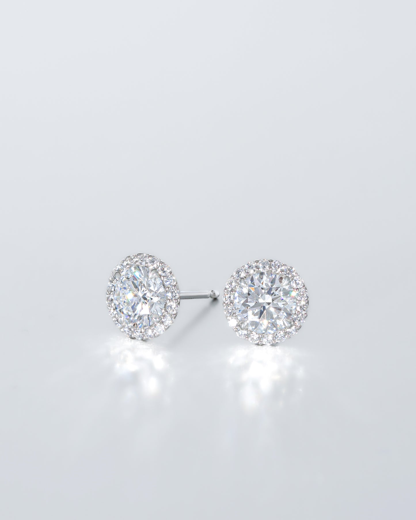 Round Halo Stud Earrings