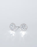 Round Halo Stud Earrings