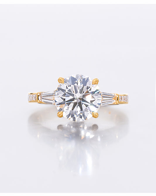 Round Baguette Princess Ring