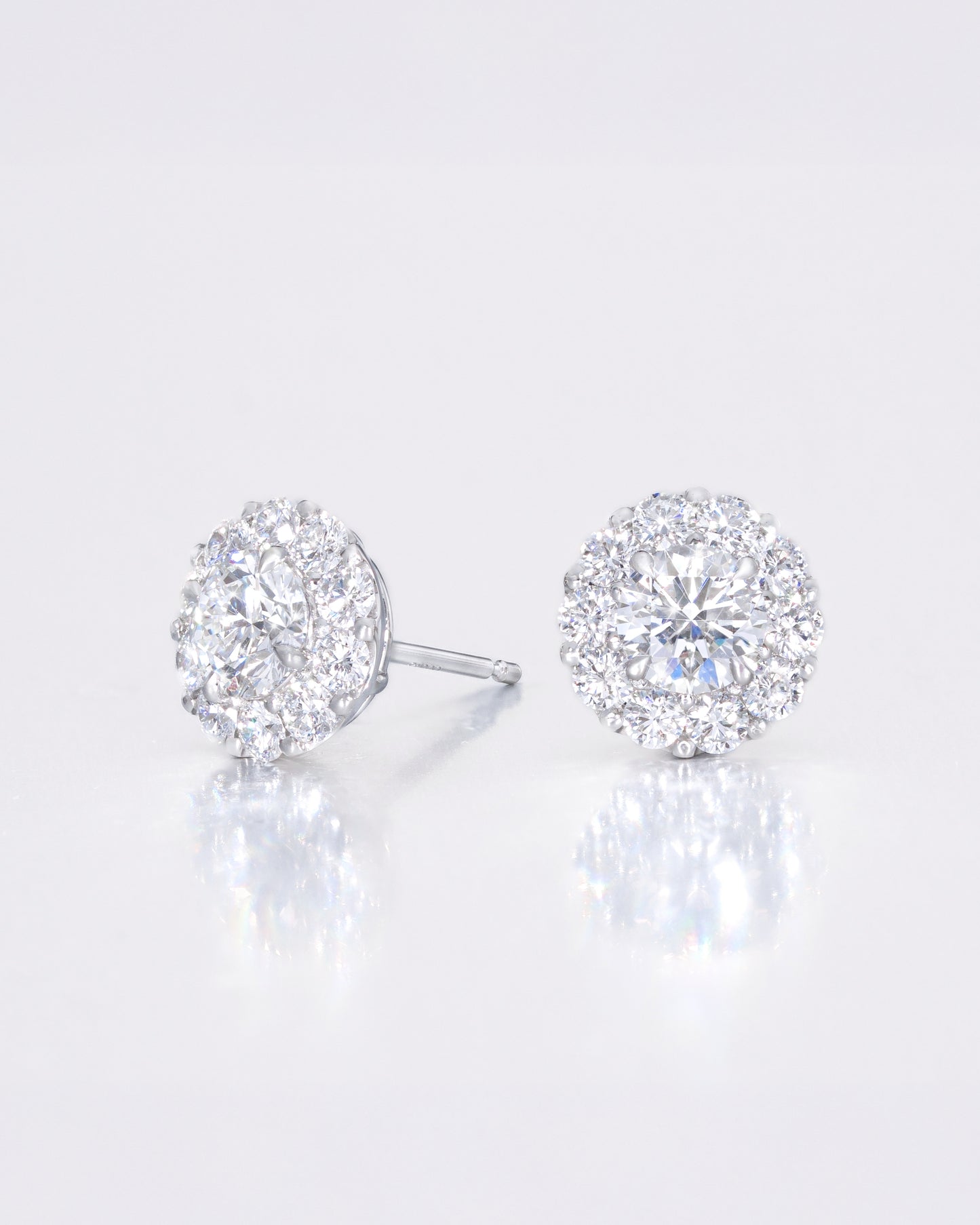 Round Halo Stud Earrings