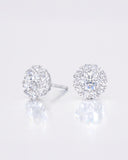 Round Halo Stud Earrings