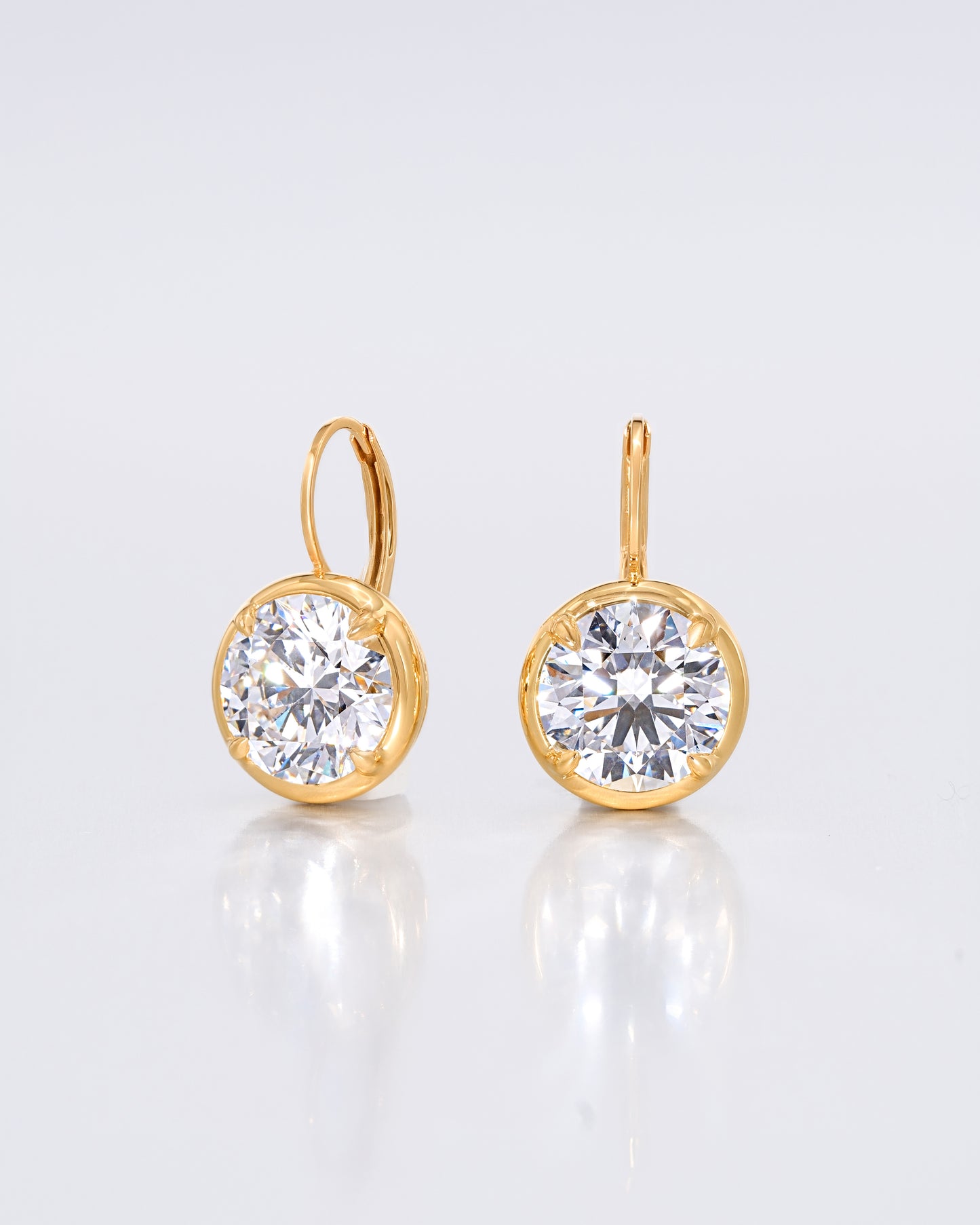 Round Bezel Solitaire Earrings