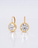 Round Bezel Solitaire Earrings