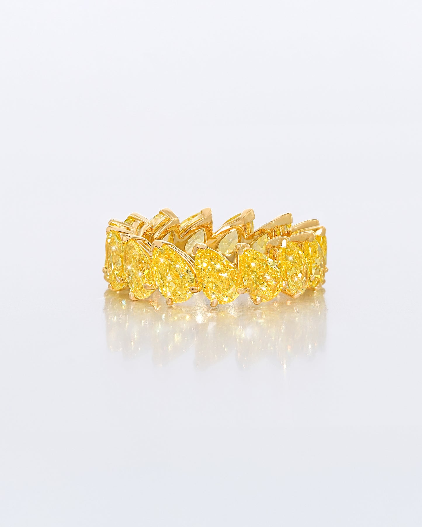 Vivid Yellow Pear Shape Eternity