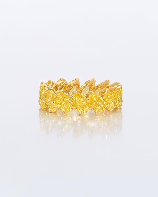 Vivid Yellow Pear Shape Eternity