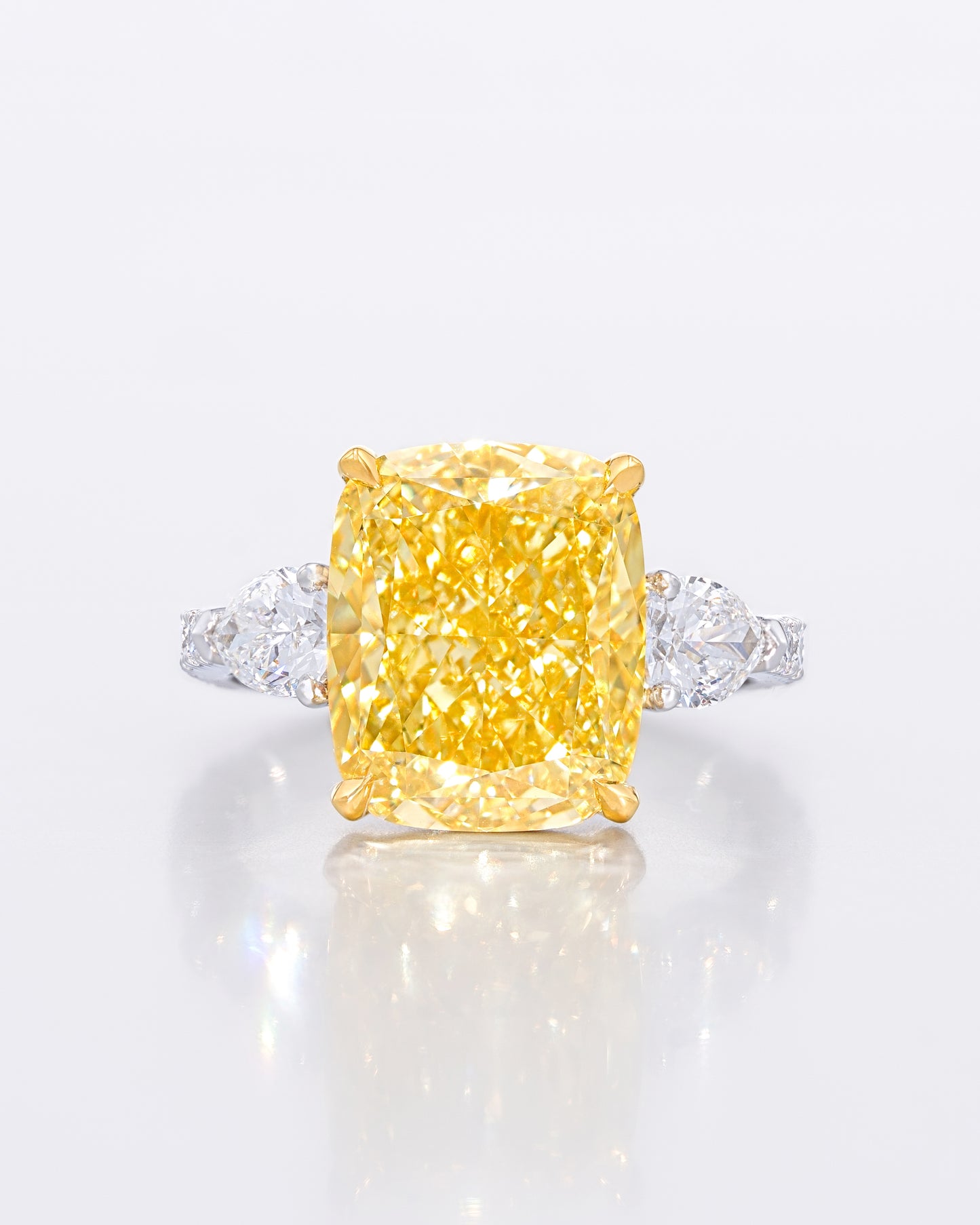Yellow Cushion & Pear Side Ring