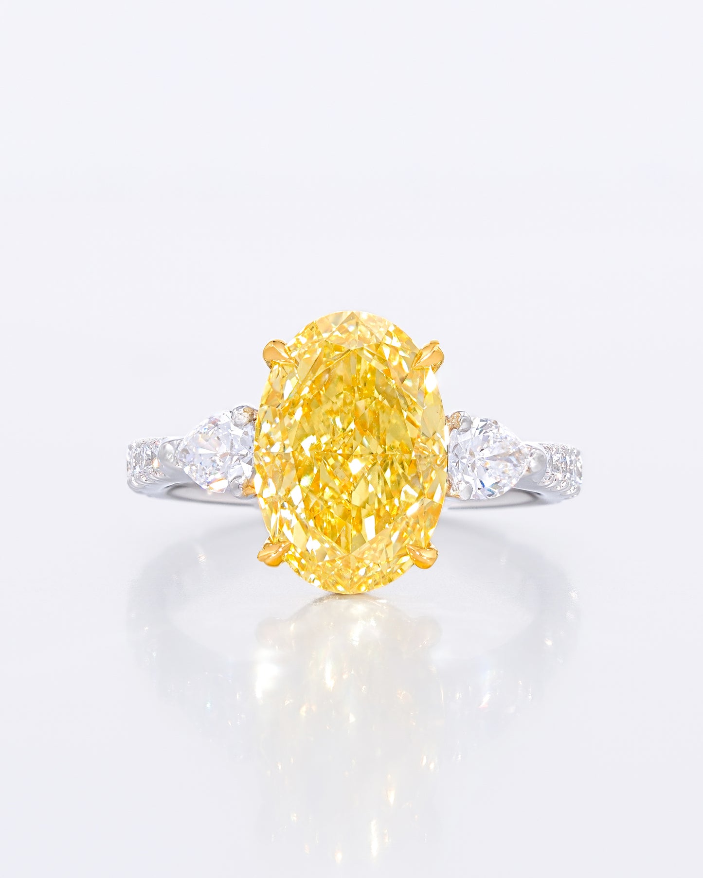 Yellow Oval & Pear Side Ring