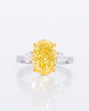 Yellow Oval & Pear Side Ring