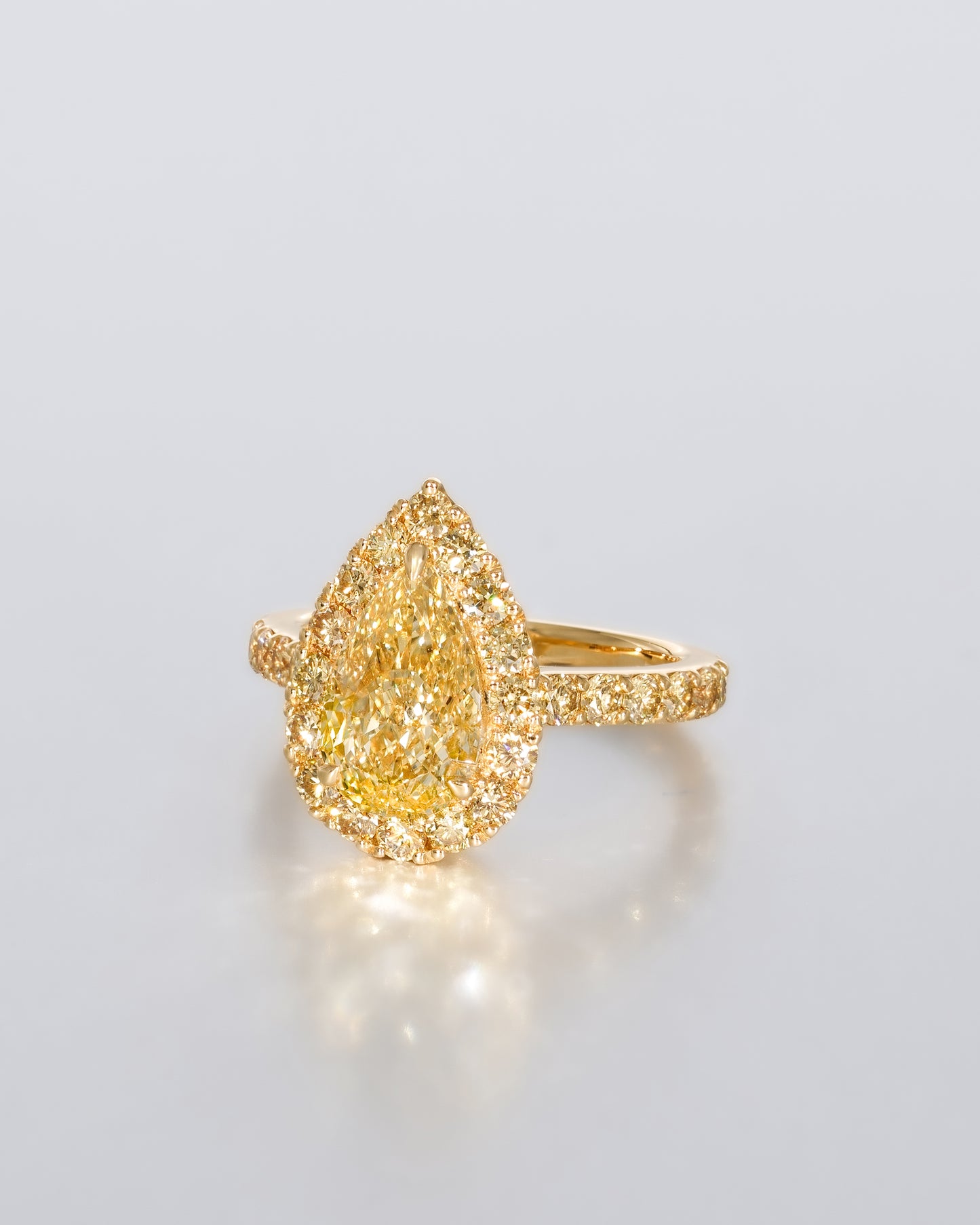 Yellow Pear Shape Halo