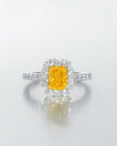 Yellow Radiant Halo Ring