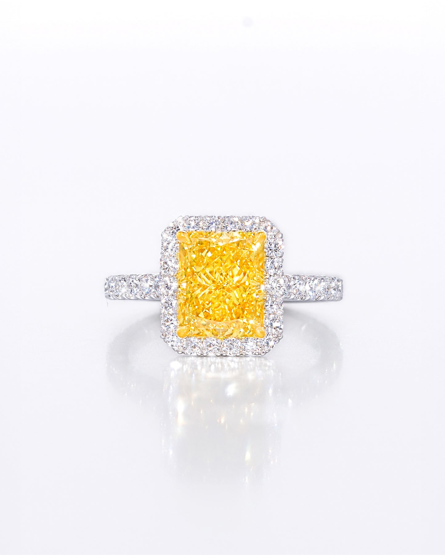Yellow Radiant Halo Ring