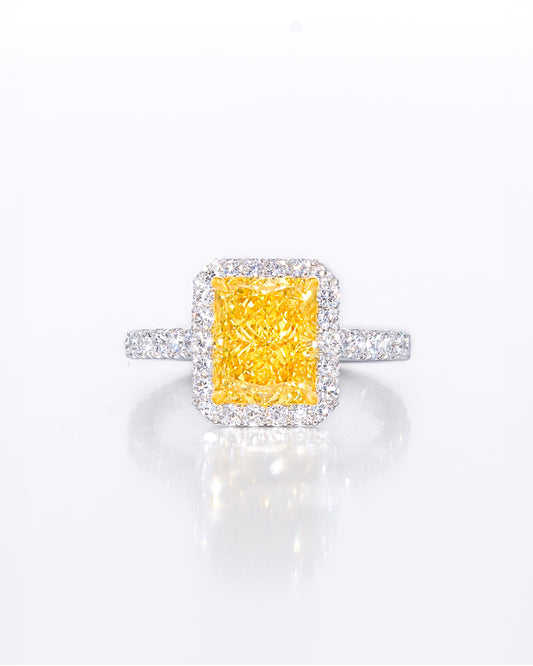 Yellow Radiant Halo Ring