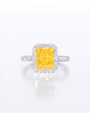 Yellow Radiant Halo Ring