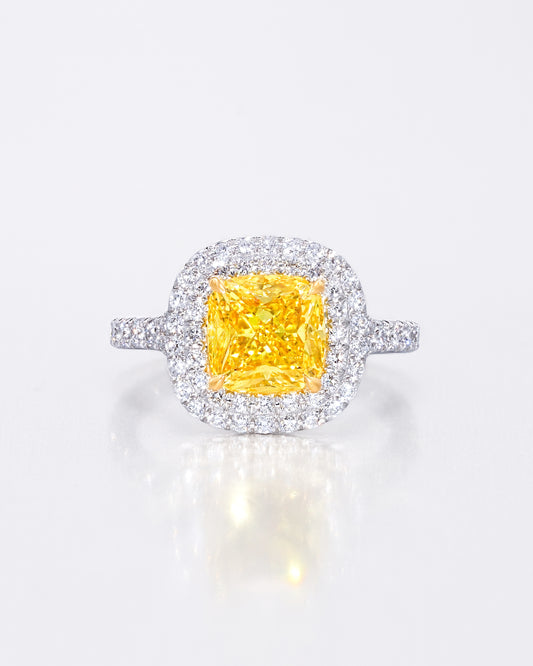Yellow Cushion W Halo Ring