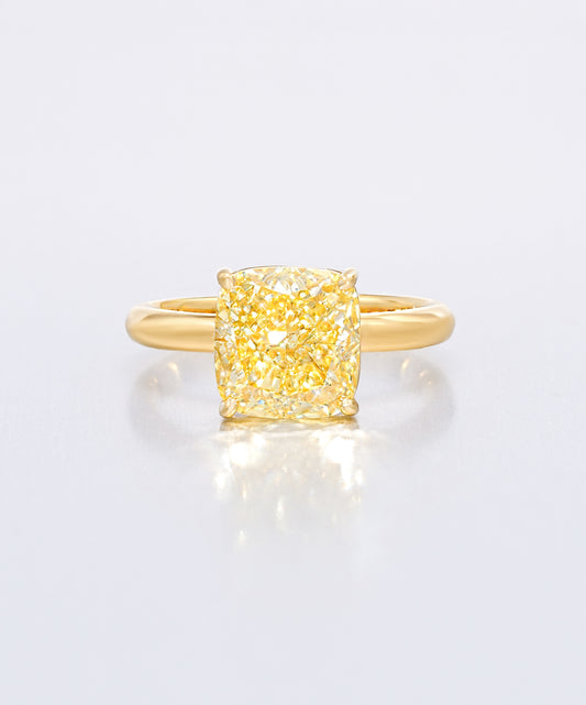 Yellow Cushion Ring