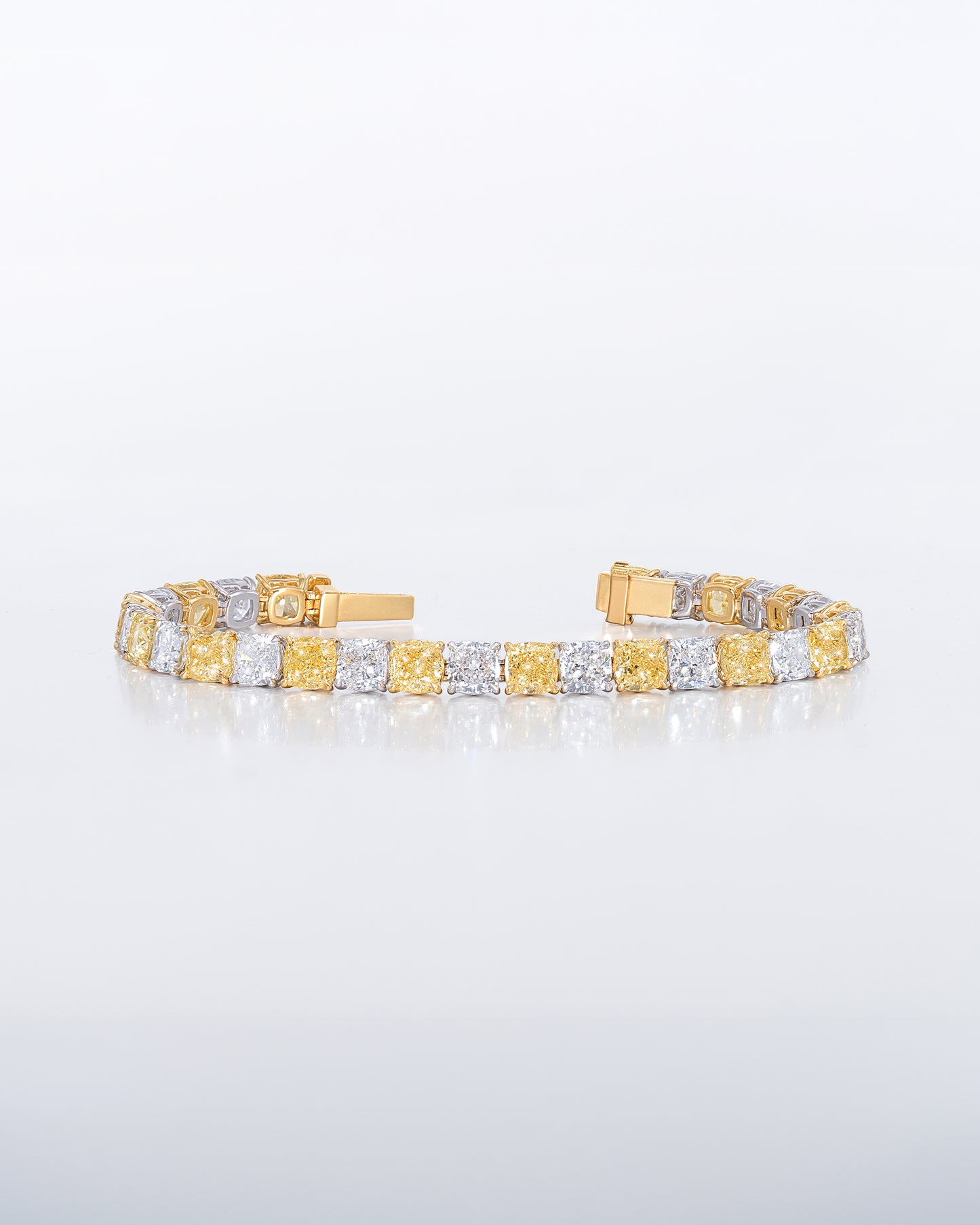 Yellow & White Diamond Tennis Bracelet