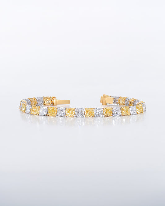 Yellow & White Cushion Bracelet