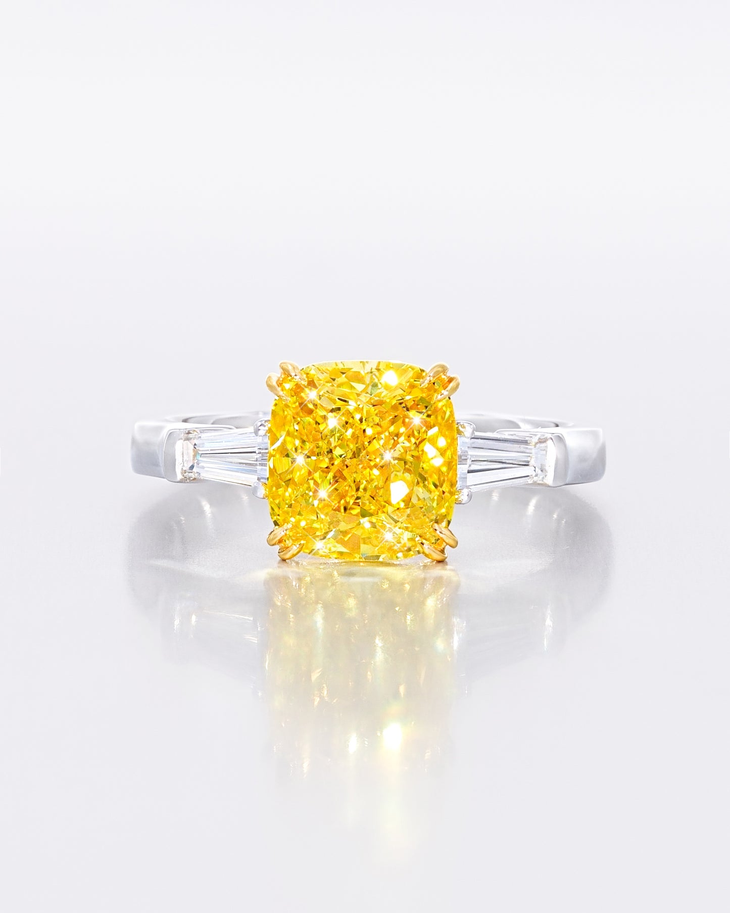 Yellow Cushion Classic Ring