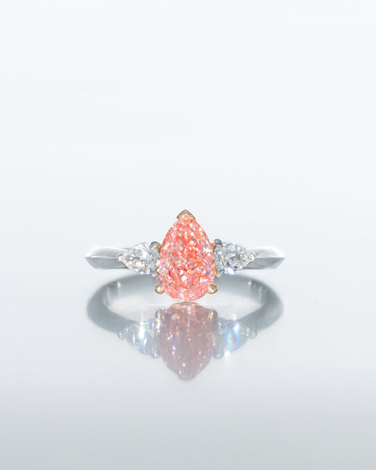 Pink Pear Shape Ring