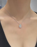 Pear Halo  Necklace