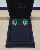 Green Emerald Cluster Earrings
