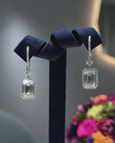 Emerald Halo Drop Earrings