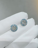 Blue Halo Stud Earrings