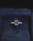 Emerald Shape Pave Ring