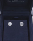 Cushion Halo Stud Earrings