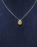 Yellow Pear Halo Pendant