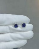 Sapphire Halo Stud Earrings