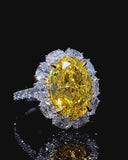 Golden Oval Halo Ring