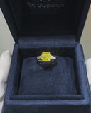 Yellow Cushion Classic Ring