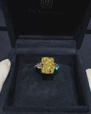 Yellow Cushion & Pear Side Ring