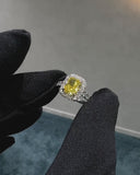 Yellow Radiant Halo Ring