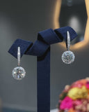 Round Halo Drop Earrings