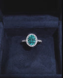Praiba color Halo Ring