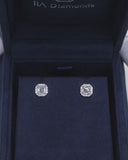 Asscher Halo Stud Earrings