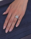 Cushion Hidden Halo Ring