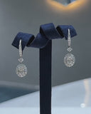 Oval Halo Drop Earrings