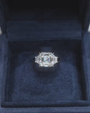 Asscher Trapezoid 3stone Ring