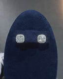 Cushion Halo Stud Earrings