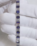 Emerald Cut Sapphire and Diamond Bracelet