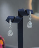 Pear Halo Drop Earrings