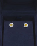 Vivid Yellow Cushion Halo Stud