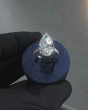 Pear Shape Hidden Halo Ring