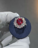 Ruby Pink Halo Ring
