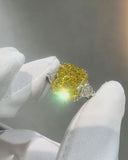 Yellow Radiant 3stone Ring